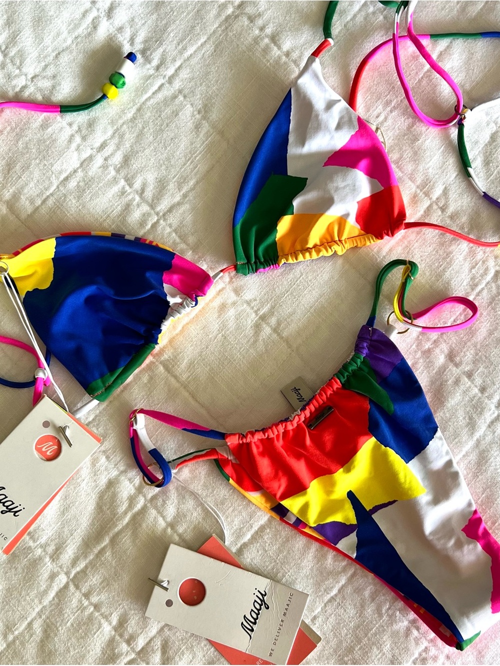 MAAJI 🔥Colorblock Triangle String Bikini - Multicolor - Picture 9 of 10
